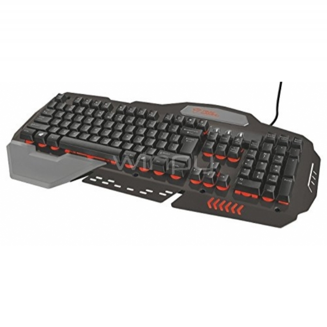 Teclado gaming metálico Trust GXT 850 - Led, negro