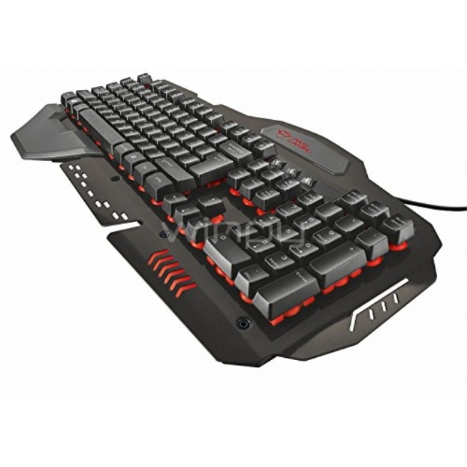 Teclado gaming metálico Trust GXT 850 - Led, negro