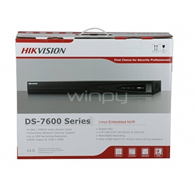 Hikvision DS-7608NI-E2/8P Grabadora NVR, sistema Plug & Play