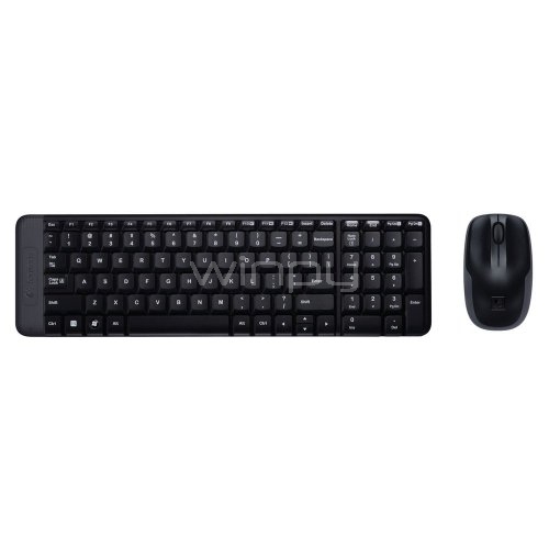 Pack de teclado y mouse Logitech Wireless MK220 (Español, inalámbrico, USB, 2.4 GHz, Negro)