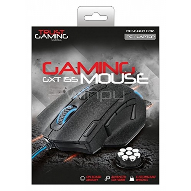 Mouse Gamer Trust Gaming GXT 155 Gris (USB, 4000DPI, 11 Botones)