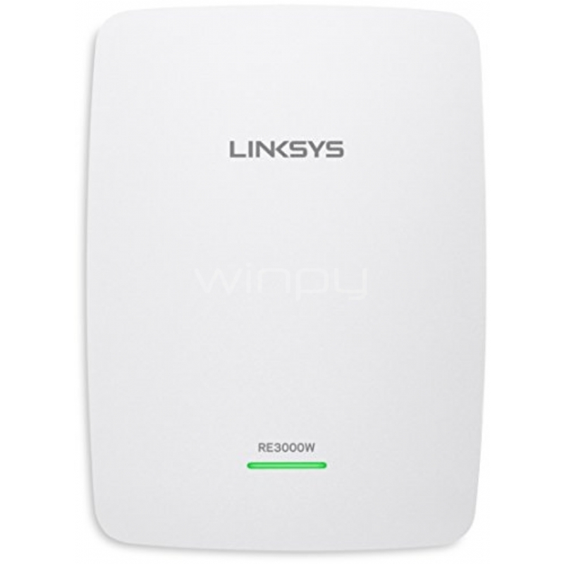 Extensor de red WiFi N300 Linksys RE3000W-EJ  velocidad de hasta 300 Mbps, banda única de 2,4 GHz, 1 puerto Fast Ethernet