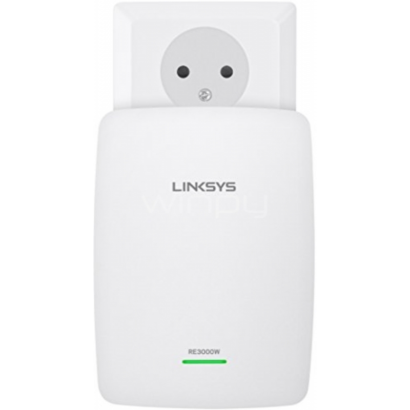 Extensor de red WiFi N300 Linksys RE3000W-EJ  velocidad de hasta 300 Mbps, banda única de 2,4 GHz, 1 puerto Fast Ethernet