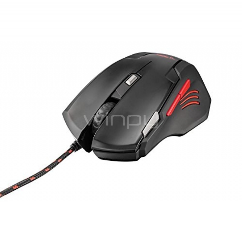 Mouse Gamer Trust Gaming GXT 111 (USB, 2500DPI, 7 botones, negro)