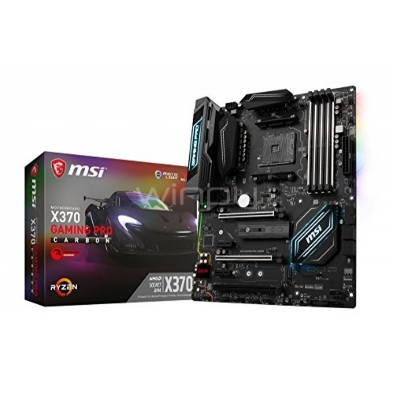 Placa Madre MSI X370 Gaming Pro Carbon (AM4, DDR4 1866-3200 Mhz, M2, RGB, ATX)