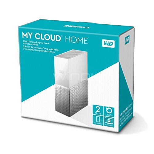 NAS Western Digital My Cloud Home de 2 TB (1 bahía, USB 3.0+RJ45)