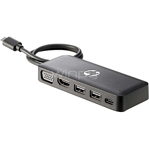 Adaptador Multipuertos HP - Z9G82AA (1 x USB-C, 2 x USB 2,0, 1 x HDMI, 1 x VGA)