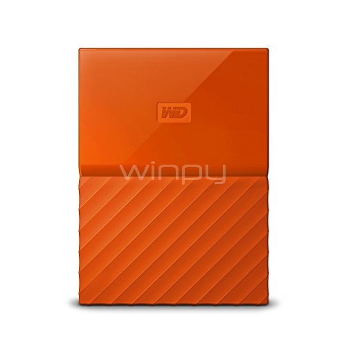 Disco duro portátil Western Digital My Passport de 2TB (USB 3.0, Naranja)
