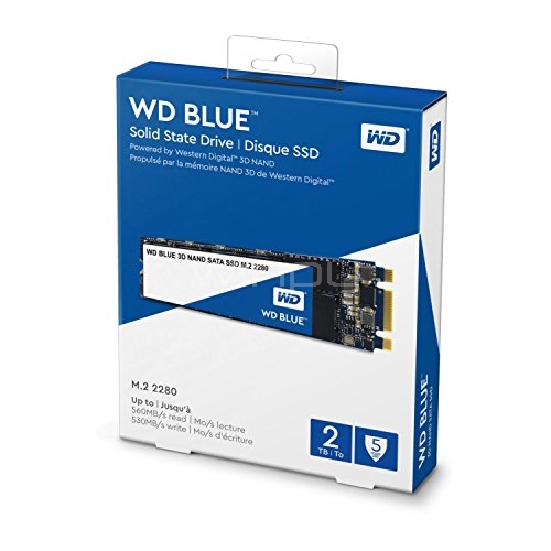 Unidad de estado sólido Western Digital Blue de 2TB (M.2, SATA, 3D NAND)