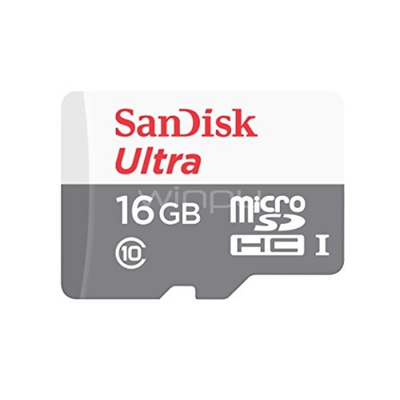 Tarjeta microSDHC SanDisk de 16GB (Clase 10, UHS-I, con adaptador SD)