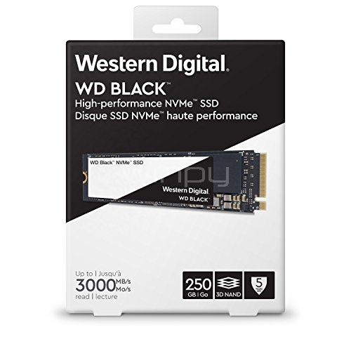 Unidad de estado sólido Western Digital Black de 250GB (NVMe, 3D NAND, 3000 MB/s)