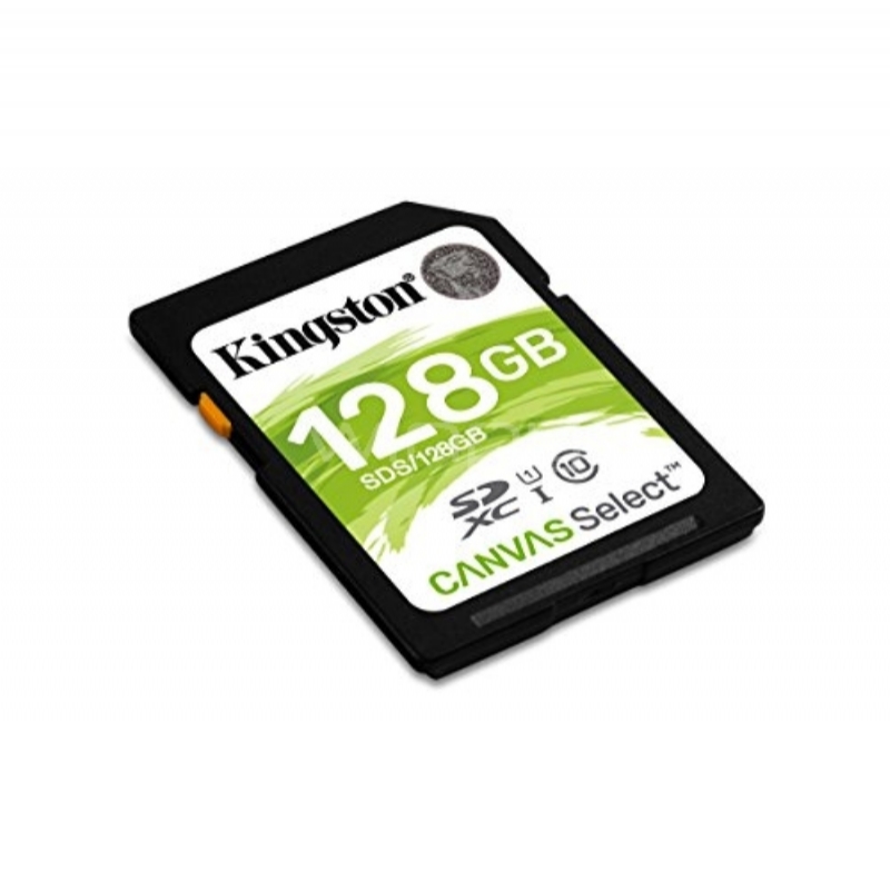 Tarjeta de Memoria SD Kingston Canvas Select de 128GB (UHS-I, Clase 10, hasta 80 MB/s)