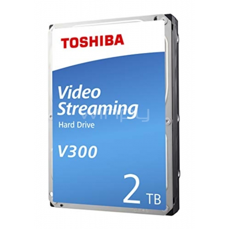 Disco duro Toshiba V300 de 2TB para vídeo (SATA, Formato 3.5”, Caché 64mb)