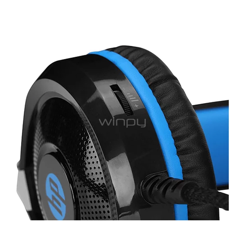 Audífonos HP DHE-8010 (LED, Jack 3.5mm, USB, Negro/Azul)