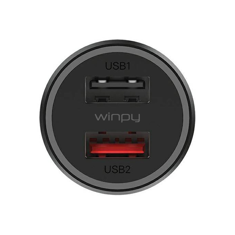 Cargador para Auto Xiaomi de 37W (Carga Rápida, USB x 2, Negro)