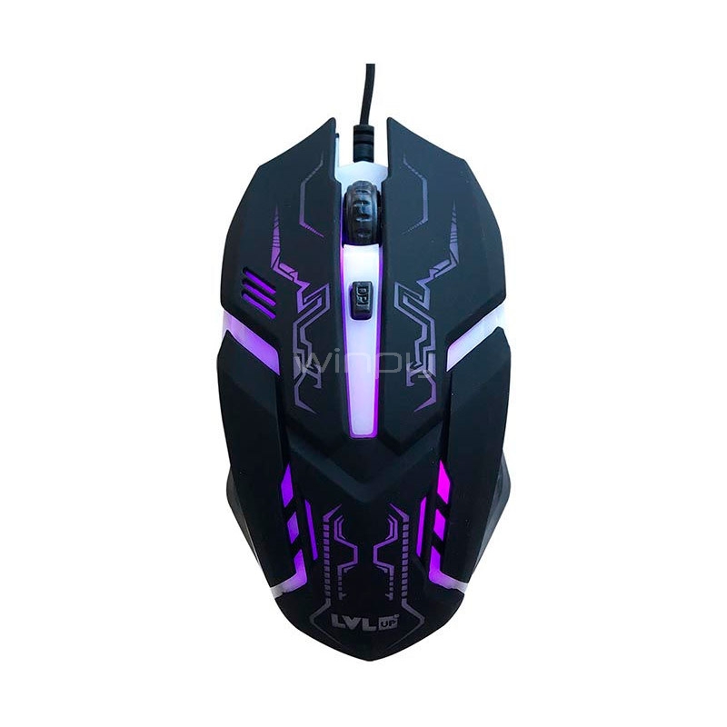 Mouse LvlUp Pro Gaming (1200dpi, Negro)