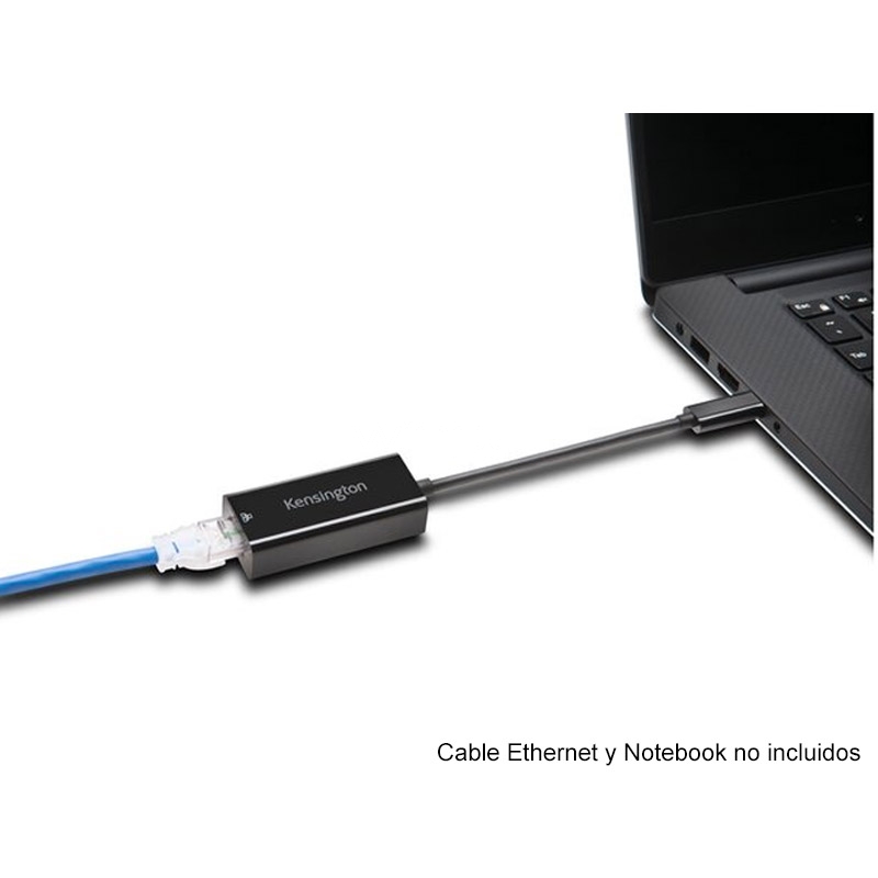 Adaptador Kensington USB-C a Ethernet (Negro)