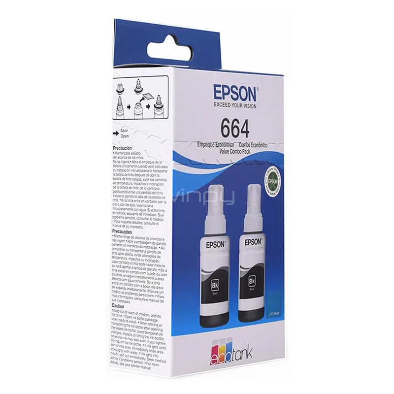 Pack Botellas Epson T664120-AL  EcoTank (Negro)
