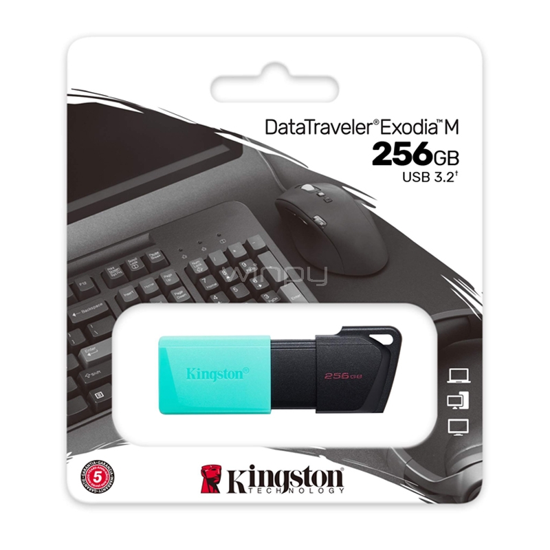 Pendrive Kingston DataTraveler Exodia M de 256GB (USB 3.2, Verde)