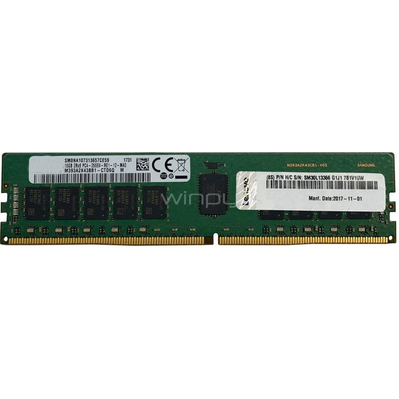 Memoria RAM Lenovo 4X77A08633 de 32 GB (DDR4, 3200 MHz, ECC Registered, DIMM)