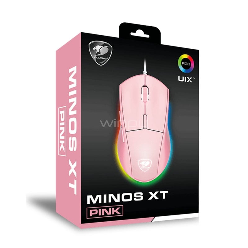 Mouse Gamer Cougar Minos XT (Sensor ADNS-3050, 4000, dpi, RGB, Rosado)