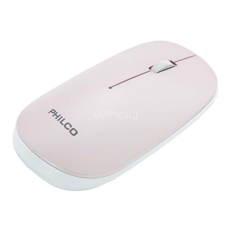 Mouse Inalámbrico Philco (Dongle USB, 1.600dpi, Rosado)