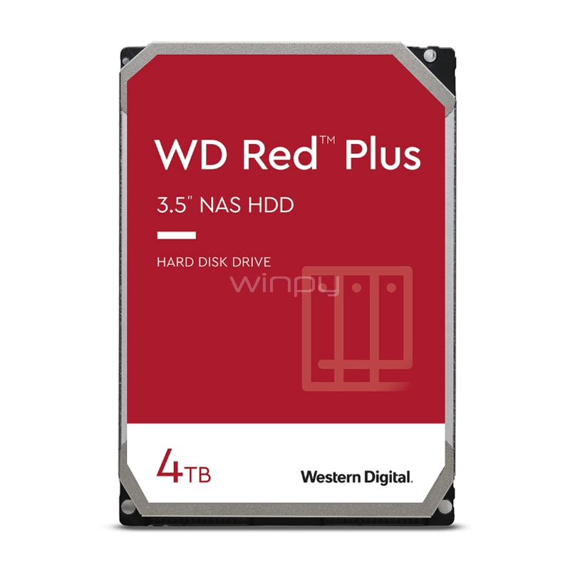 Disco Duro Western Digital Red Plus de 4TB (3.5“, NAS, SATA, 5.400rpm, 256MB Caché)