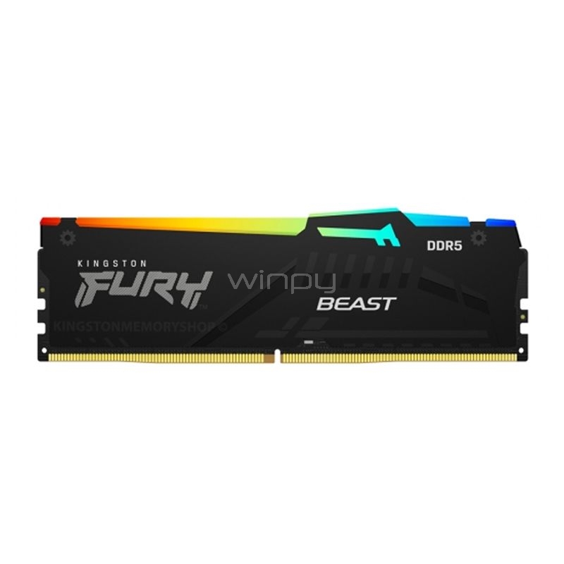 Memoria RAM Kingston FURY Beast RGB de 8GB (DDR5, 5600MHz, CL40, DIMM)