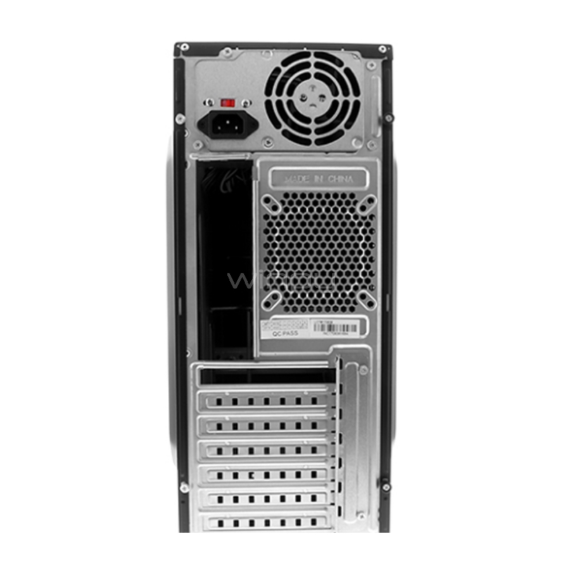 Gabinete XTech XTQ-209 con Fuente 600W (ATX, USB 2.0, Audio/Mic, Negro)