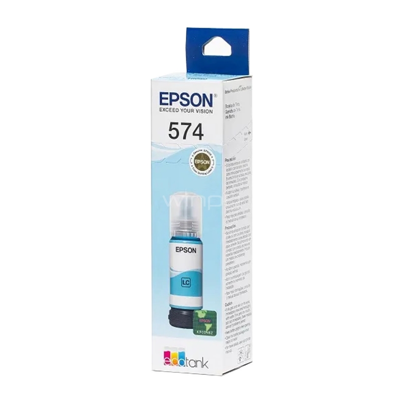 Botella de Tinta Epson T574 para EcoTank L8050/ L18050 (70ml, Cian Claro)