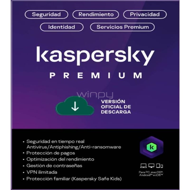 Licencia Kaspersky Premium (1 Dispositivo, 2 Años)