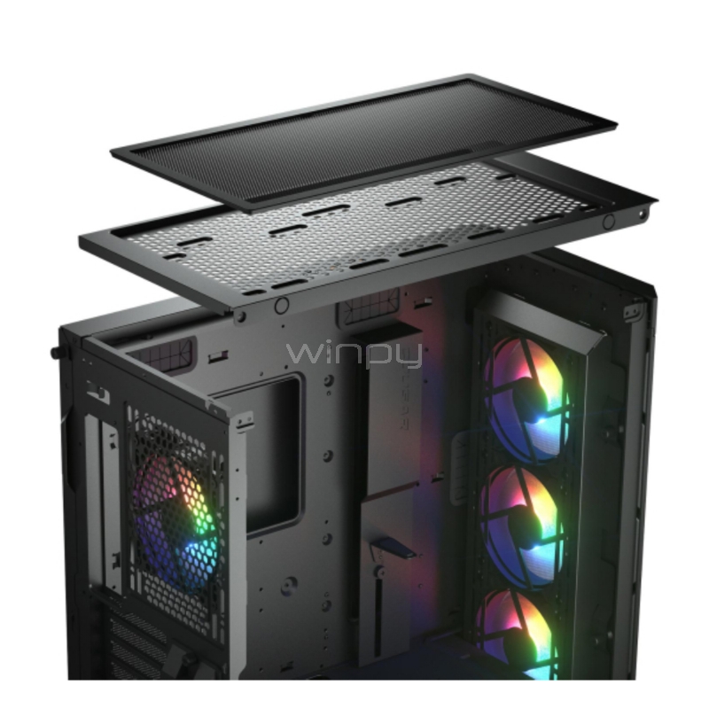 Gabinete Gamer Cougar Duoface Pro RGB (E-ATX, Vidrio Templado, 4 Ventiladores, Negro)