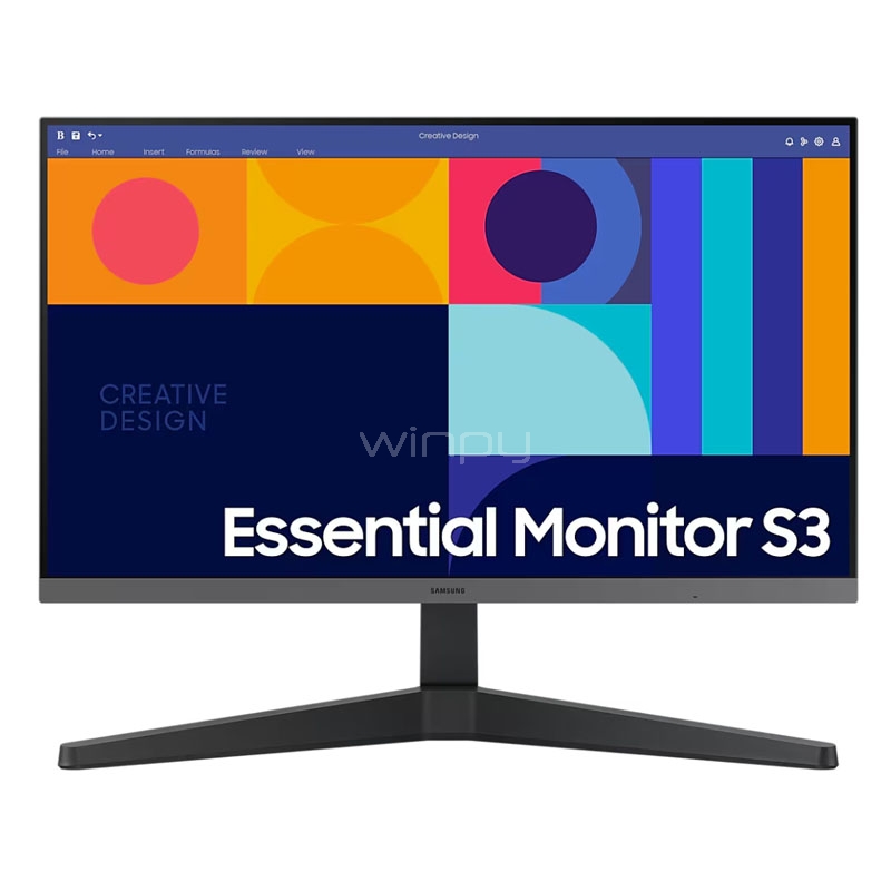 Monitor Samsung Essential S3 de 24“ (IPS, Full HD, 100Hz, D-Port+HDMI, FreeSync, Vesa)