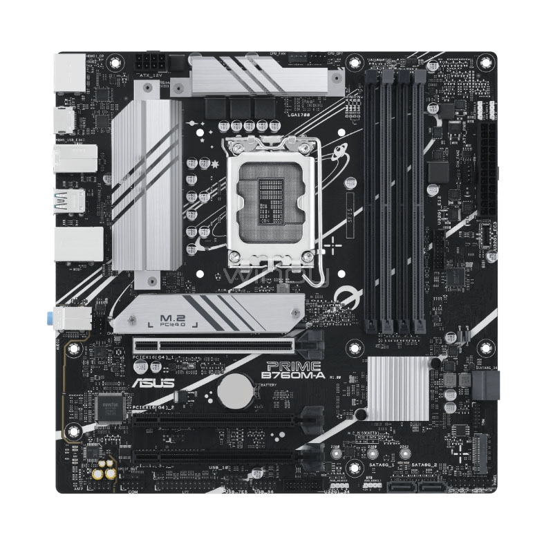 Placa Madre ASUS PRIME B760M-A (LGA1700, DDR5 4800/7200+MHz, M.2, MicroATX)