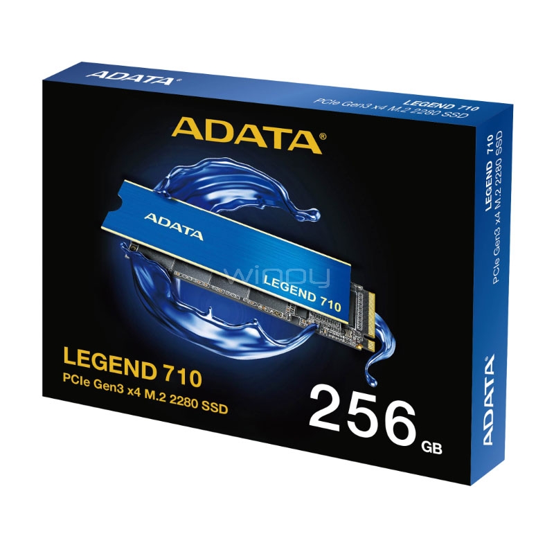 Unidad de Estado Sólido ADATA Legend 710 de 256GB (NVMe M.2, PCle 3.0, Hasta 2.400MB/s)