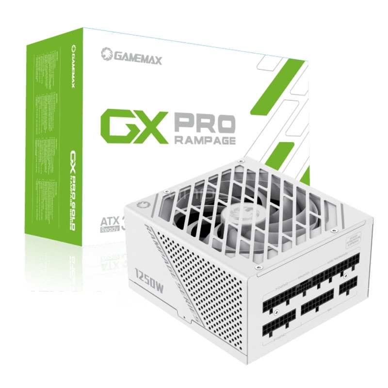 Fuente de Poder GameMax GX PRO Rampage de 1250W (Certificada 80+ Platinum, Modular, PCIe 5.0, White)