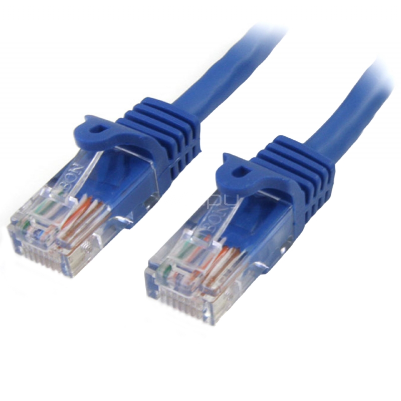 Cable de Red de 0,5m Azul Cat5e Ethernet RJ45 sin Enganches - StarTech