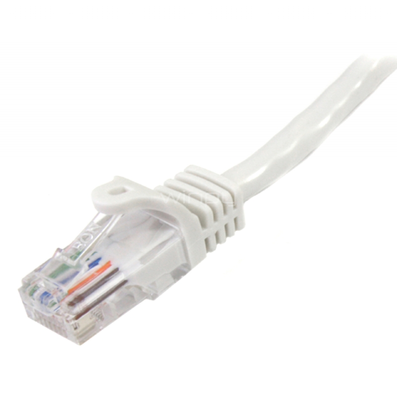 Cable de Red de 0,5m Blanco Cat5e Ethernet RJ45 sin Enganches - StarTech