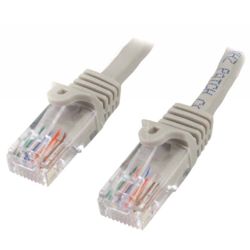 Cable de 90cm Cat5e Ethernet RJ45 Gris - Sin Enganches - StarTech