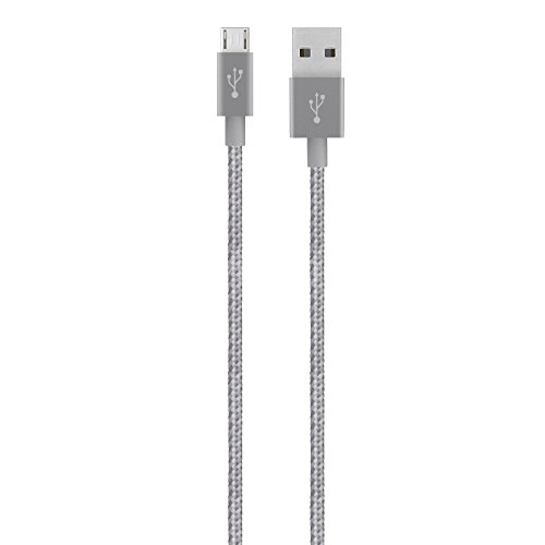 Cable Belkin premium Micro-USB, compatible con Samsung Galaxy color gris metálico