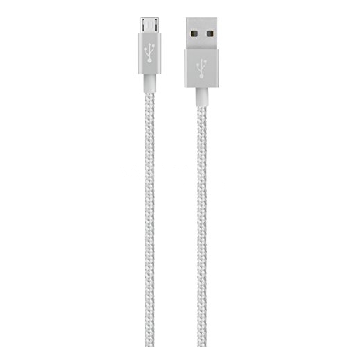 Cable Belkin premium Micro-USB, compatible con Samsung Galaxy, color plata metálica