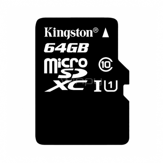 Tarjeta memoria Kingston microSD de 64 GB, clase 10