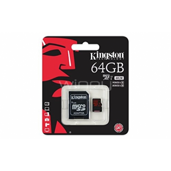 Tarjeta memoria microSDHC/SDXC 64 GB  Kingston  Clase 3