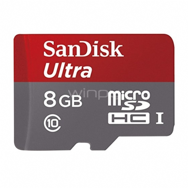 Tarjeta memoria SanDisk Ultra microSDHC de 8 GB (Clase 10)