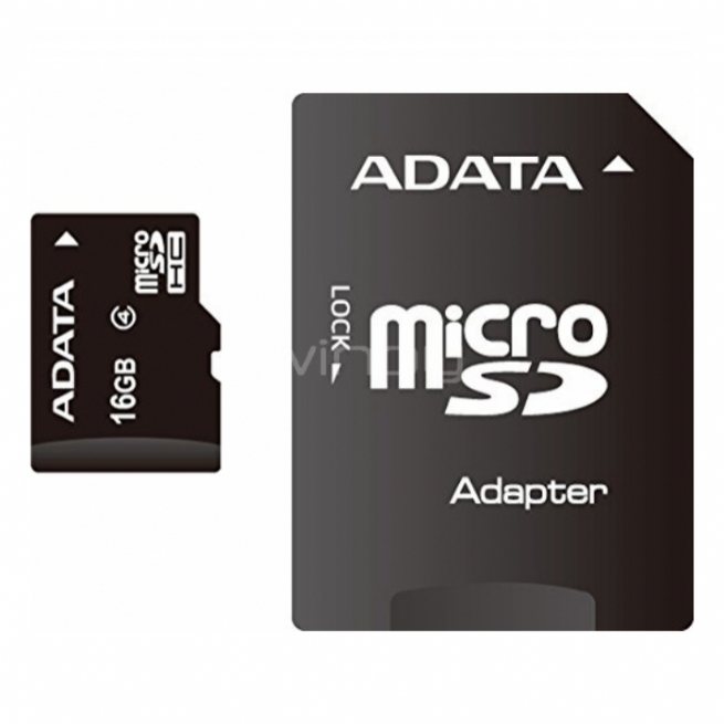 Tarjeta memoria 16 GB A-Data micro SDHC  SD Clase 4