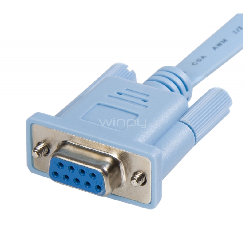 Cable 1,8m para Gestión de Router Consola Cisco RJ45 a Serial DB9 - Rollover - Macho a Hembra - StarTech
