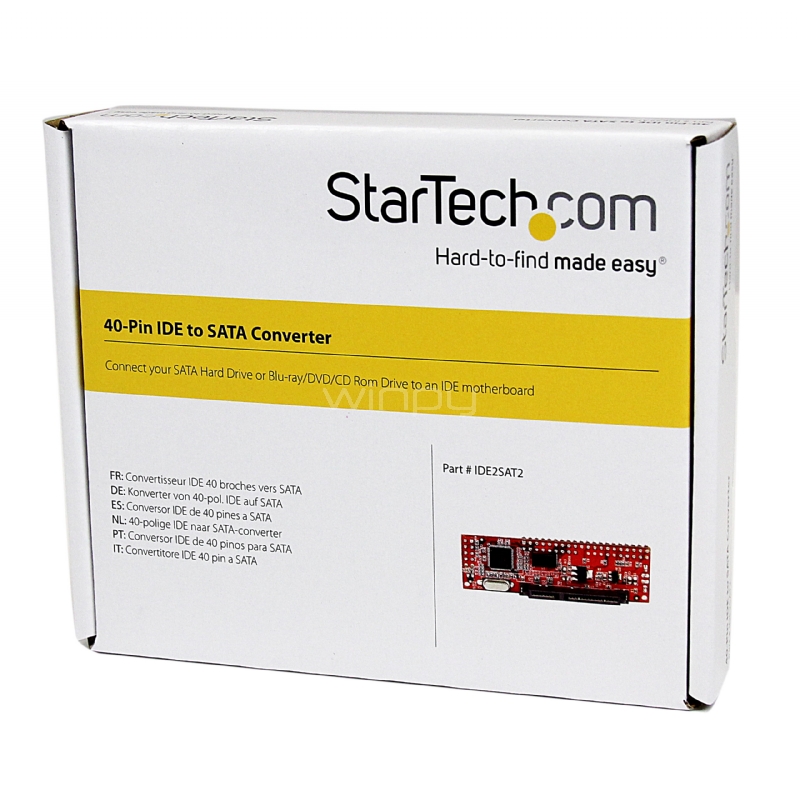 Conversor Adaptador IDE PATA de 40 pines a SATA - Convertidor para Disco Duro SSD o Unidad Óptica - StarTech