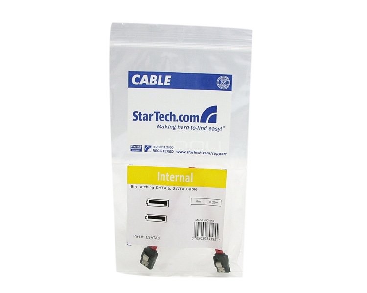 Cable SATA Serial ATA 20cm con Seguro Cierre de Seguridad - Bloqueo con Pestillo Latching - StarTech
