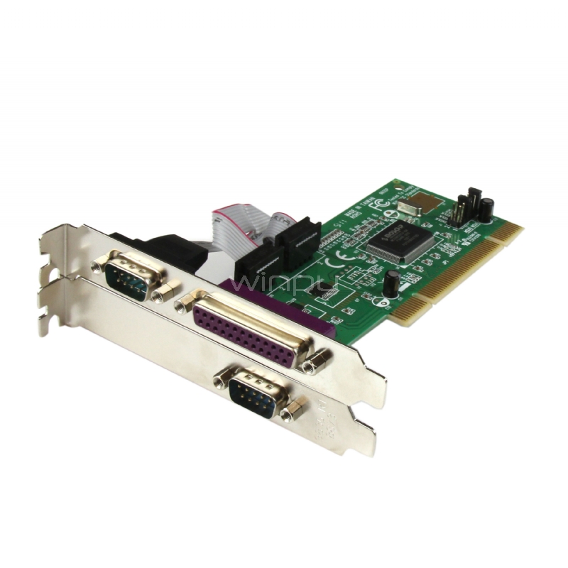 Tarjeta Adaptadora PCI de 2 Puertos Seriales DB9 UART 16550 RS232 y un Puerto Paralelo LPT - 2x DB9 Macho - 1x DB25 - StarTech