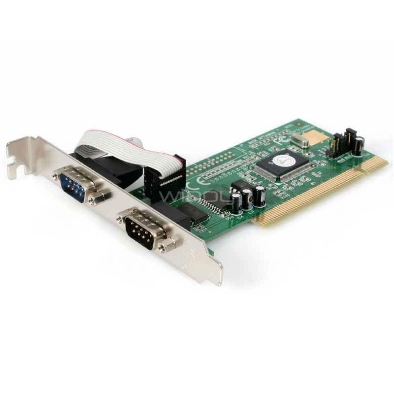 Tarjeta Adaptadora PCI de 2 Puertos Seriales RS232 DB9 UART 16550  - 5V - StarTech